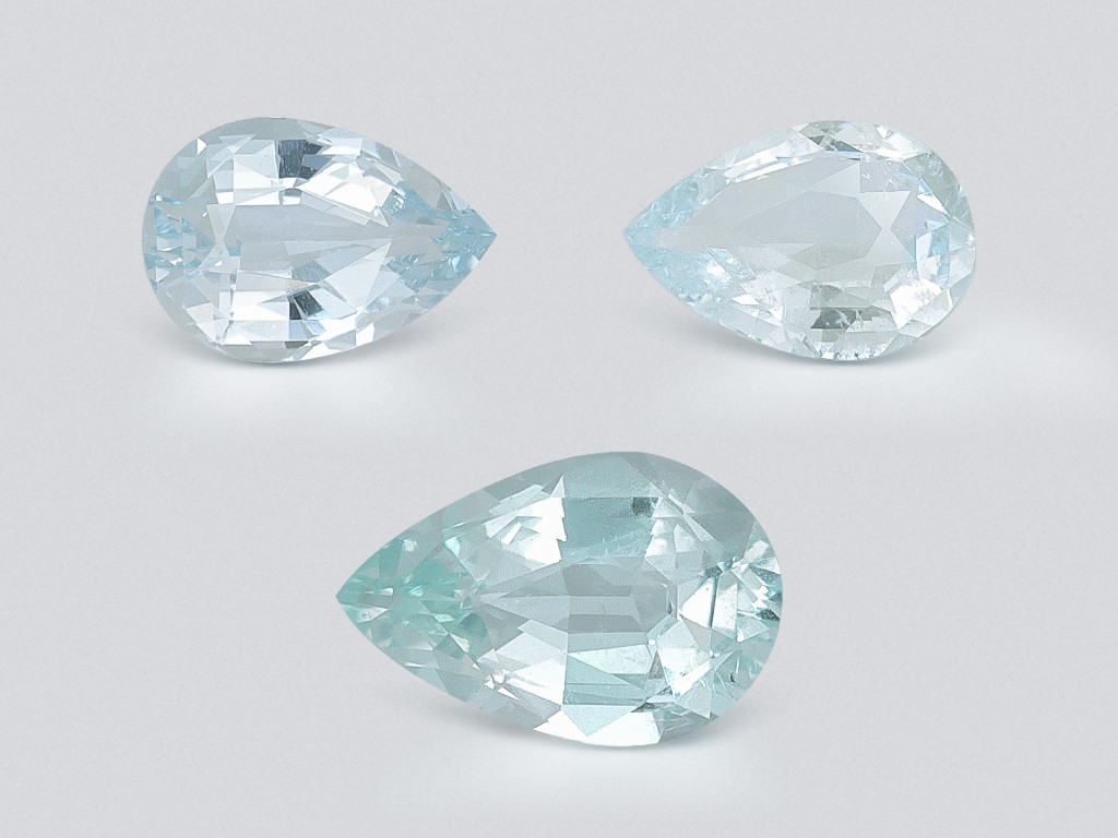 Set of aquamarines pear cut 1.82 carats, Madagascar Image №1