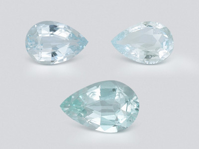 Set of aquamarines pear cut 1.82 carats, Madagascar photo