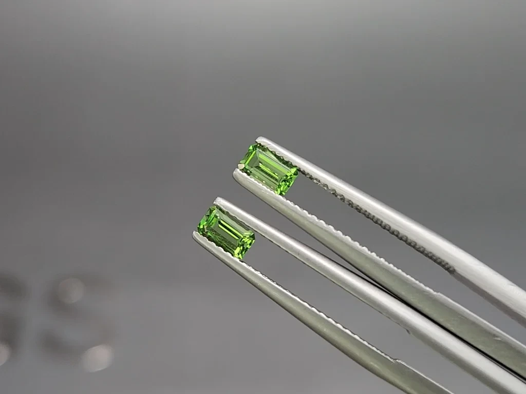Pair of tsavorite garnets octagon cut 0.6 carats, Tanzania Image №3