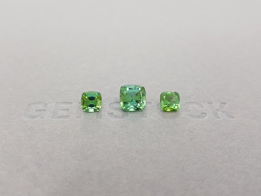 Set of tourmalines verdelite, cushion cut 2.4 ct, Afghanistan Image №1