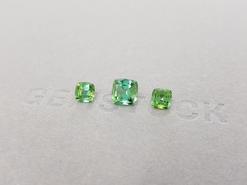 Set of tourmalines verdelite, cushion cut 2.4 ct, Afghanistan Image №3