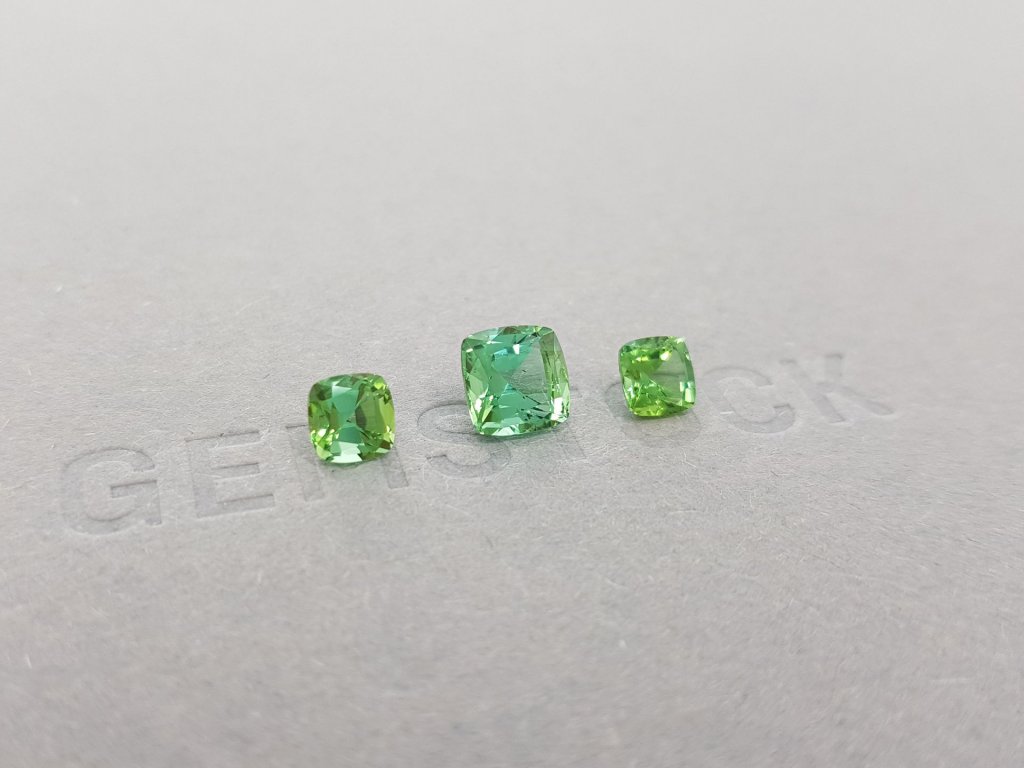 Set of tourmalines verdelite, cushion cut 2.4 ct, Afghanistan Image №2