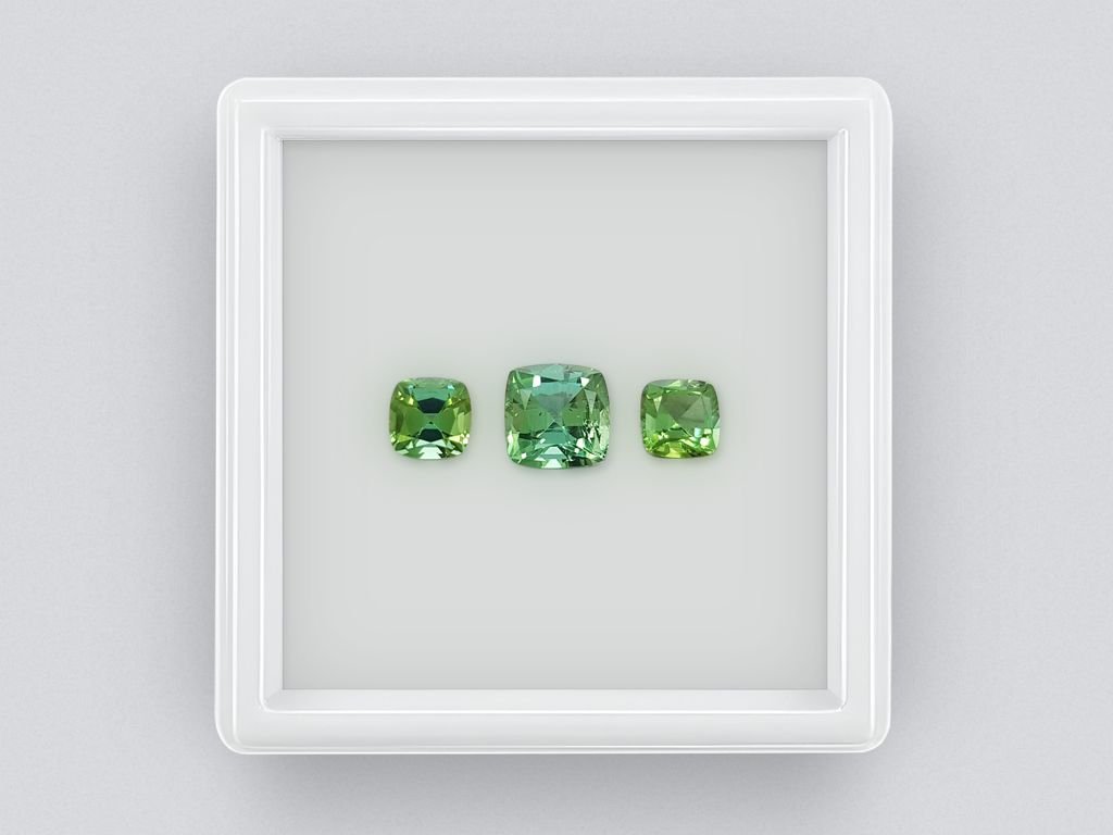 Set of tourmalines verdelite, cushion cut 2.4 ct, Afghanistan Image №1