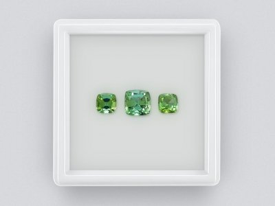 Set of tourmalines verdelite, cushion cut 2.4 ct, Afghanistan photo