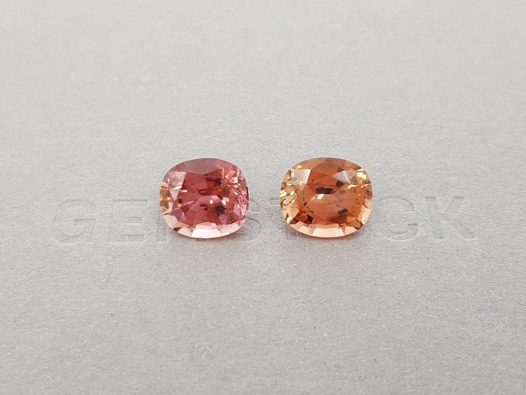 Pair of orange and pink tourmalines 8.24 ct Image №1