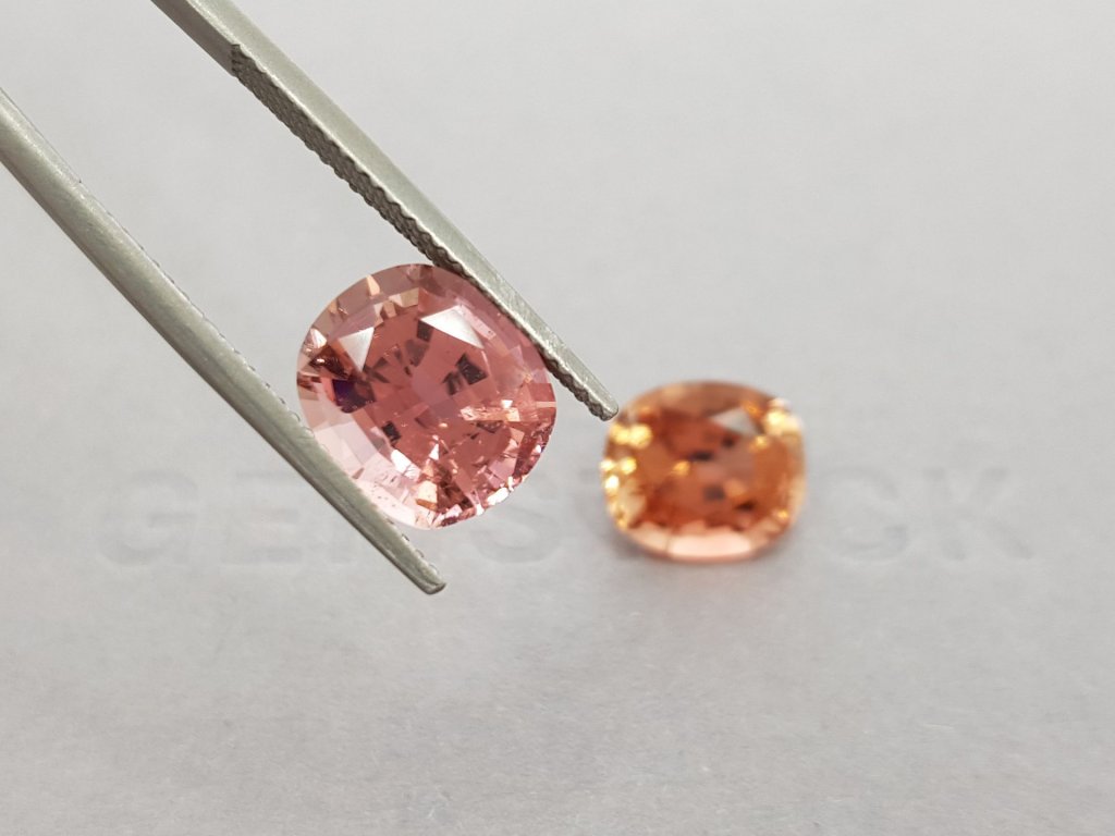 Pair of orange and pink tourmalines 8.24 ct Image №5