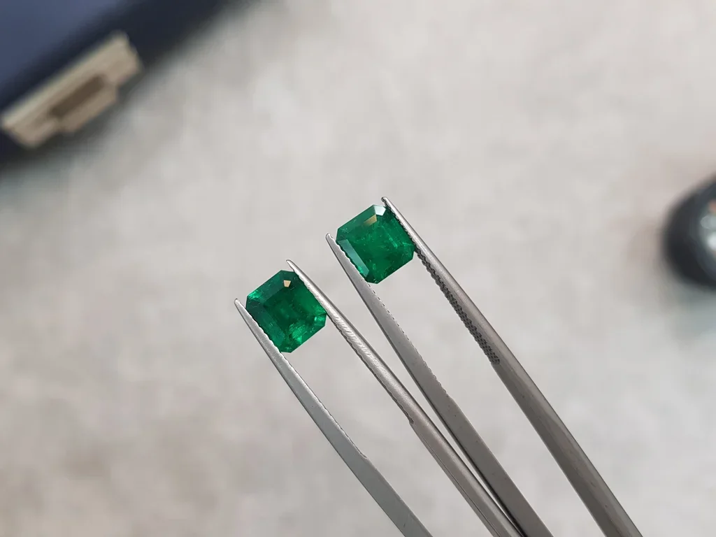 Pair of Colombian Muzo Green emeralds in octagon cut 2.97 ct Image №3
