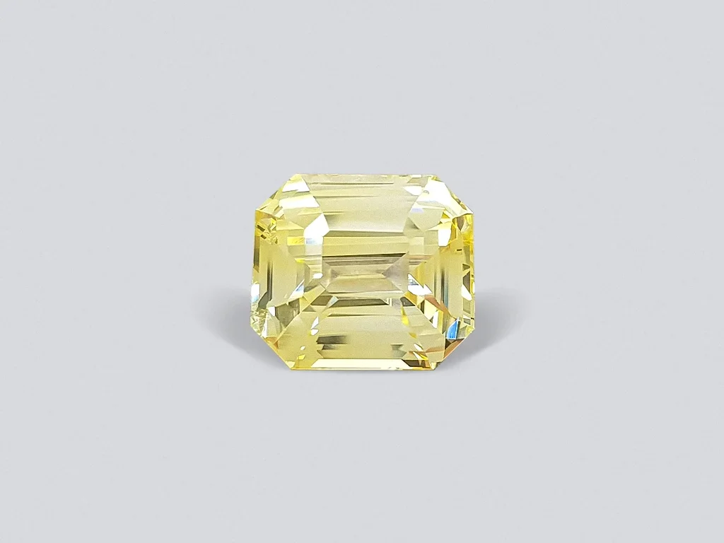 Large unheated golden yellow octagon cut sapphire 15.06 carats, Sri Lanka Image №1