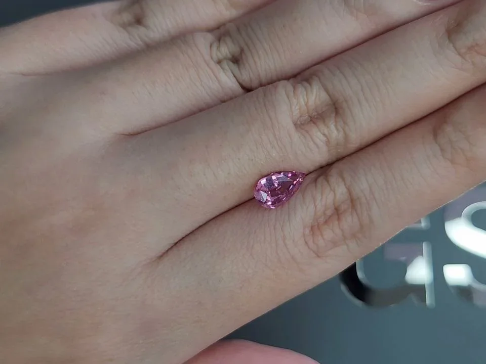 Pink Mahenge spinel in pear cut 1.06 carats, Tanzania Image №2