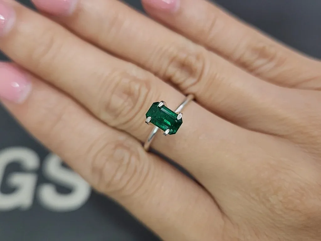 Vivid green emerald in octagon cut 0.88 carats, Panjshir Image №5