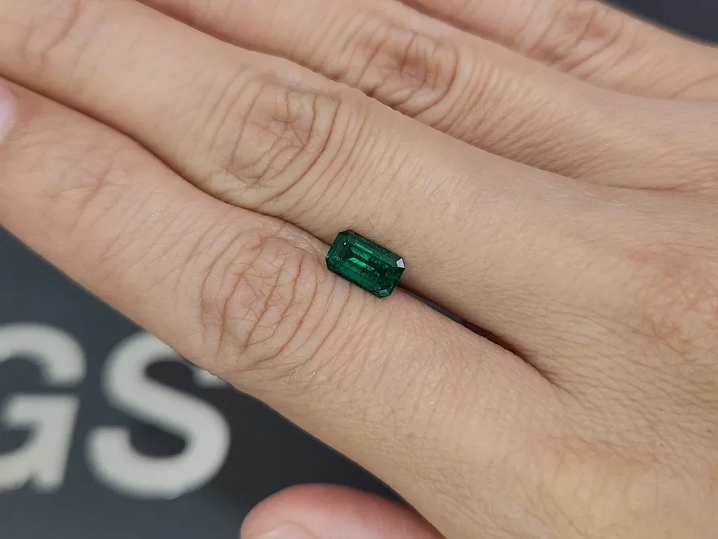 Vivid green emerald in octagon cut 0.88 carats, Panjshir Image №2