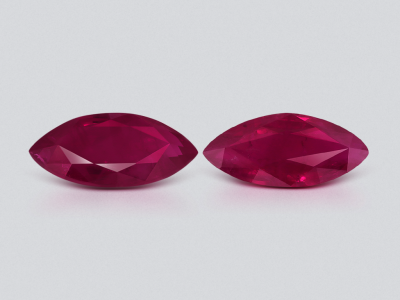 Pair of rubies marquise cut 1.41 carats, Burma photo