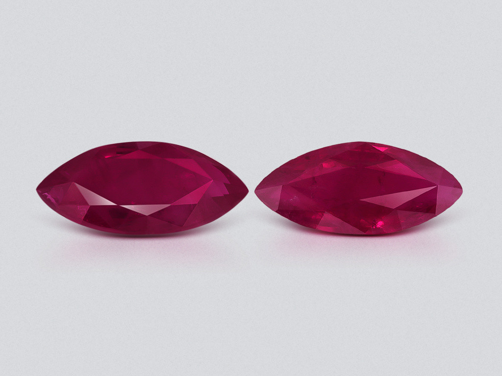 Pair of rubies marquise cut 1.41 carats, Burma Image №1