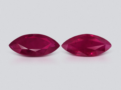 Pair of rubies marquise cut 1.41 carats, Burma photo