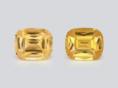 Pair of large citrines precision cut cushion 34.26 carats, Africa photo