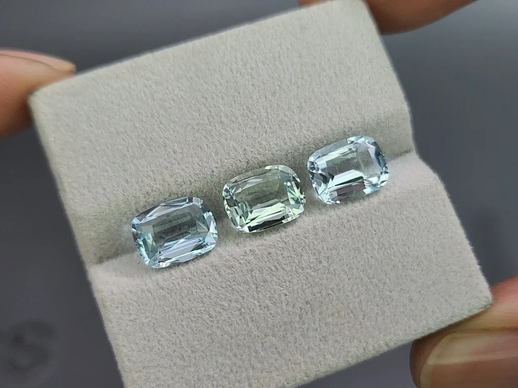 Set of aquamarines cushion cut 5.32 carats, Madagascar Image №5