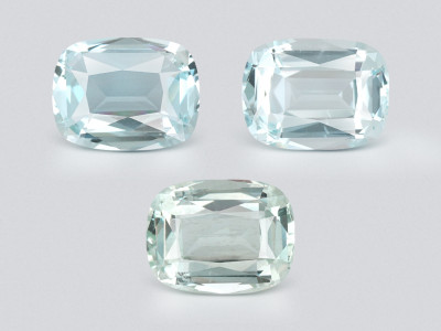 Set of aquamarines cushion cut 5.32 carats, Madagascar photo