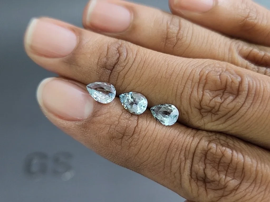 Set of aquamarines pear cut 1.84 carats, Madagascar Image №2