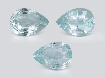 Set of aquamarines pear cut 1.84 carats, Madagascar photo