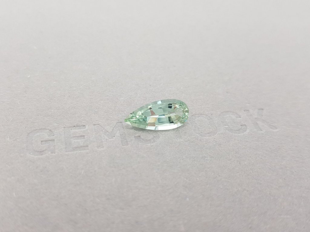 Light green tourmaline Afghanistan to cut pear 1.73 carats Image №3