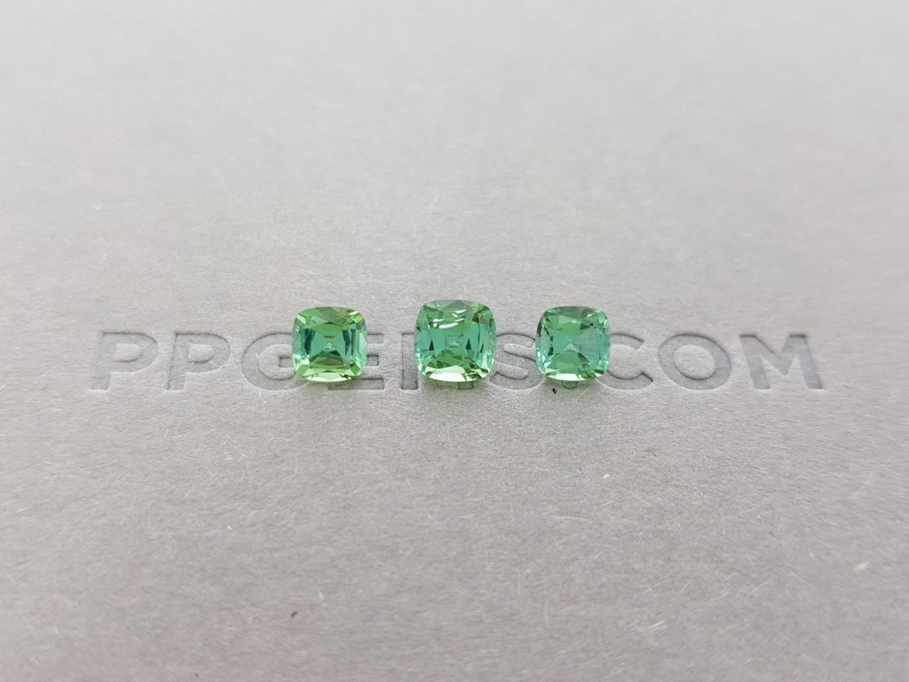 Cushion cut blue green tourmaline set 1.99 ct Image №1