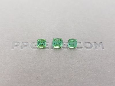 Cushion cut blue green tourmaline set 1.99 ct photo