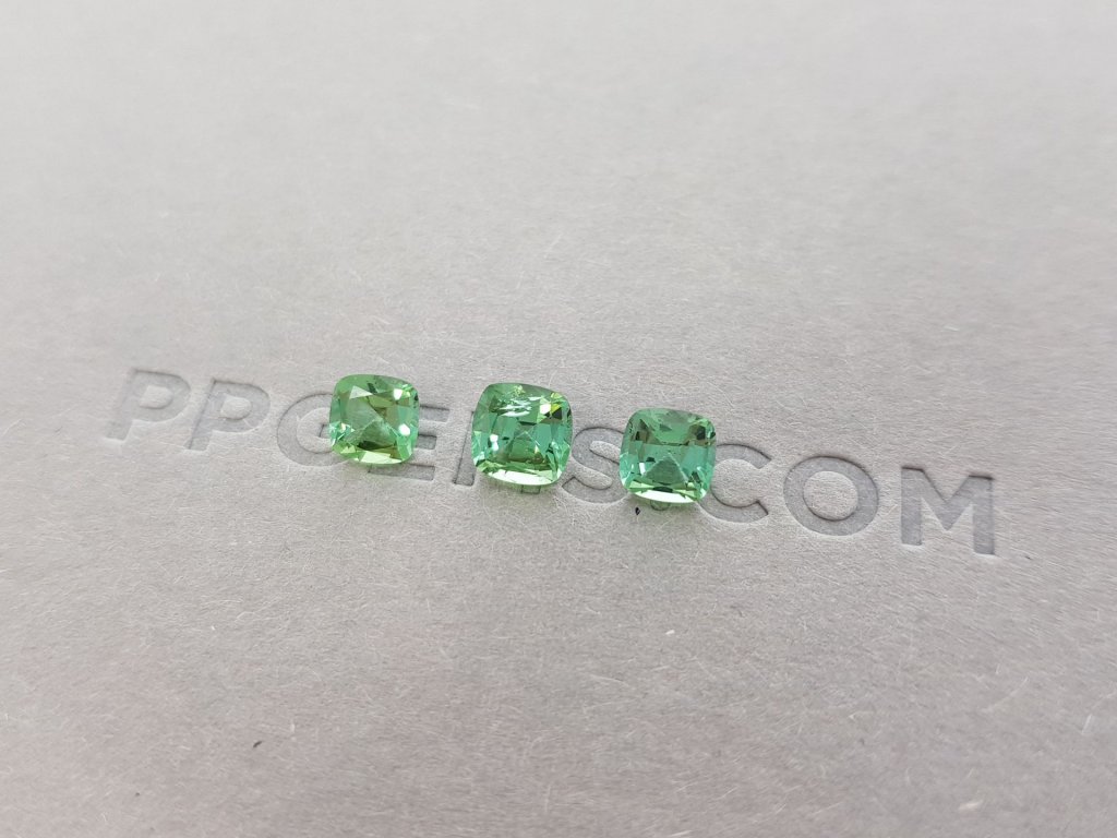 Cushion cut blue green tourmaline set 1.99 ct Image №3