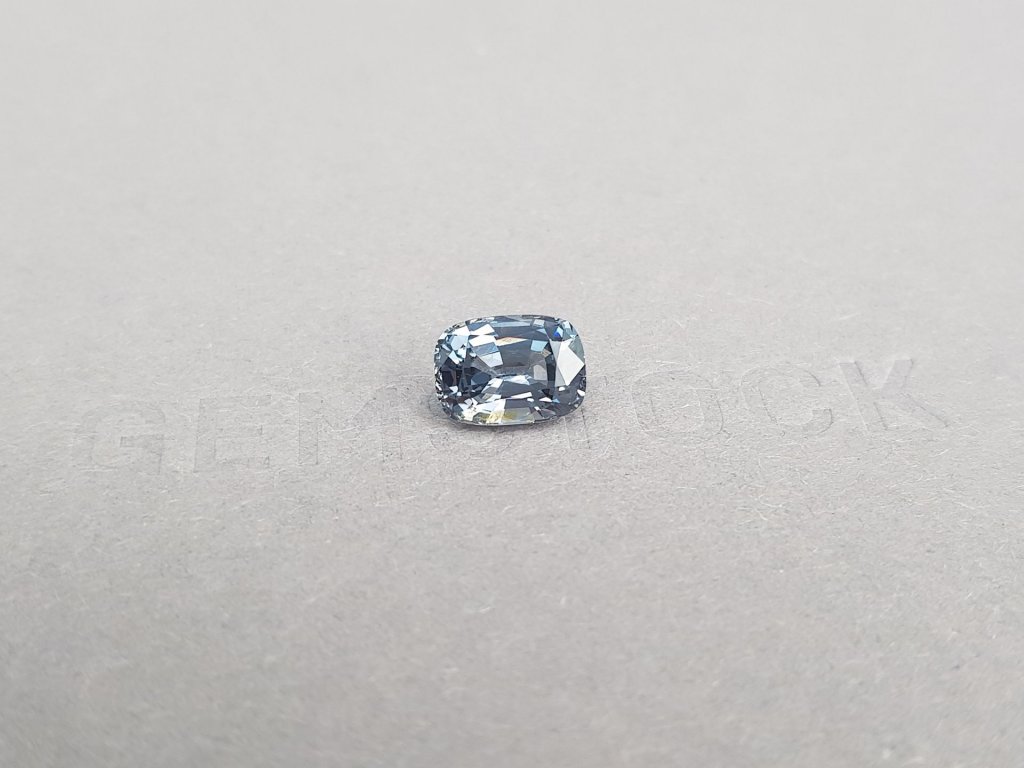 Cushion cut bluish gray spinel 2.35 ct, Burma Image №3