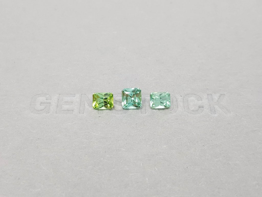 Radiant cut tourmaline set 1.65 ct Image №2