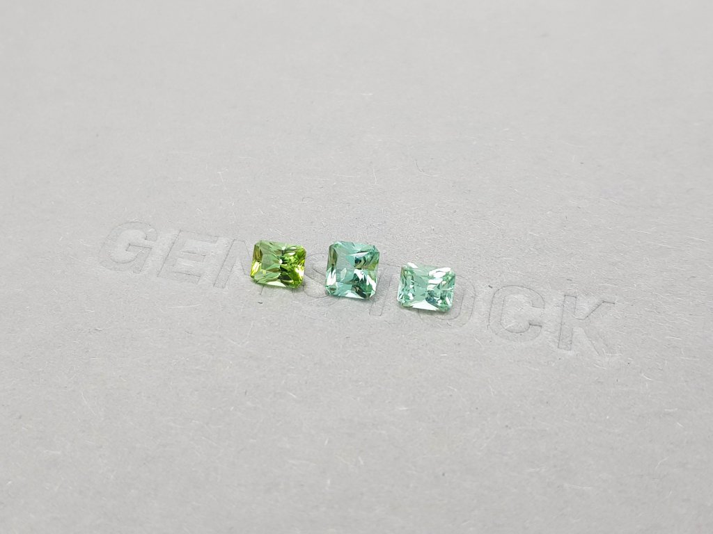 Radiant cut tourmaline set 1.65 ct Image №3