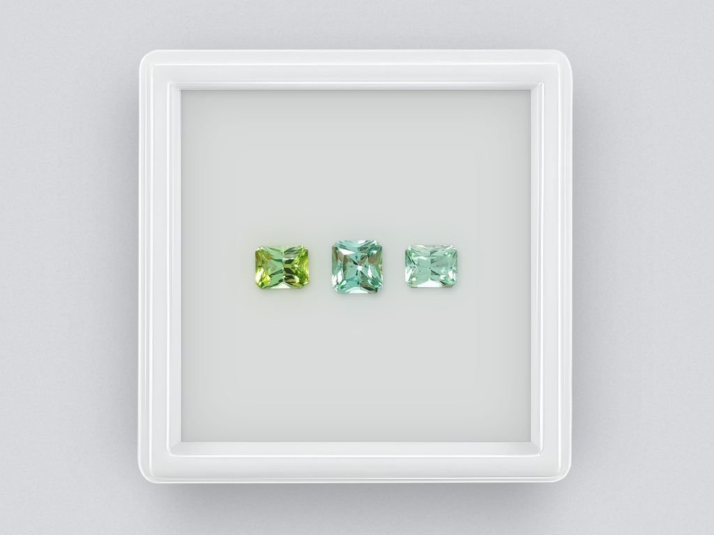 Radiant cut tourmaline set 1.65 ct Image №1