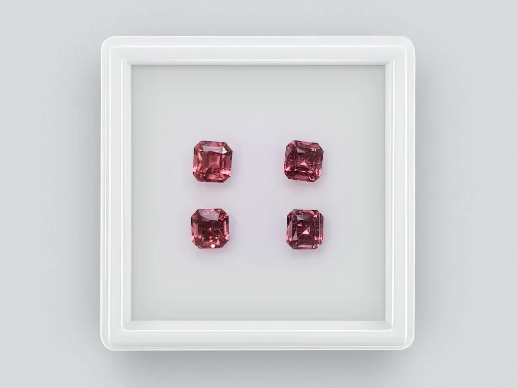 Octagon Cut Red Tourmaline Set 2.05 Carats Image №1