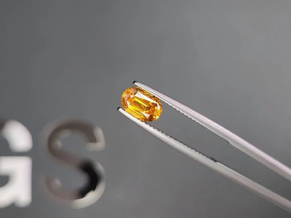 Fanta color spessartine garnet in oval cut 1.44 carats, Tanzania Image №3