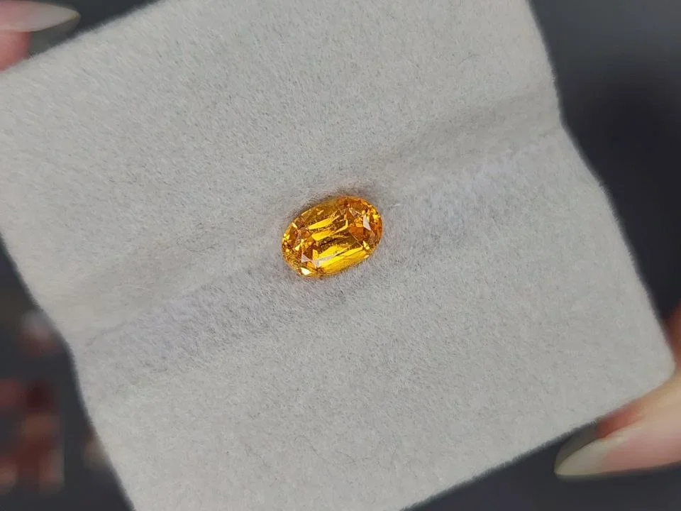 Fanta color spessartine garnet in oval cut 1.44 carats, Tanzania Image №4