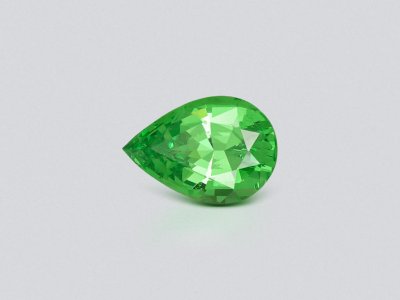Neon Green tsavorite garnet in pear cut 1.40 carats, Tanzania  photo