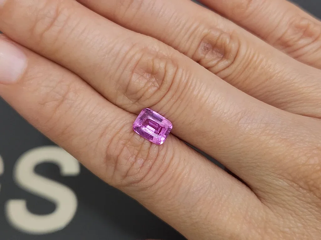 Unheated Vivid Pink sapphire in cushion cut 1.68 carats, Sri Lanka Image №2