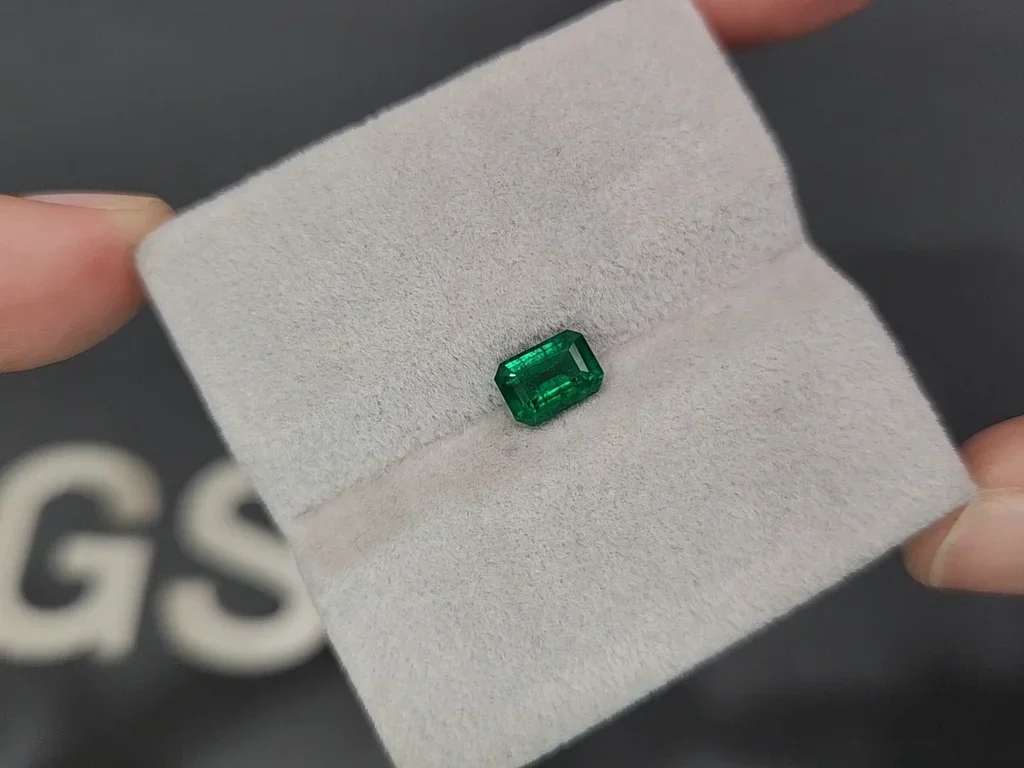 Vivid green emerald in octagon cut 0.78 carats, Panjshir Image №4