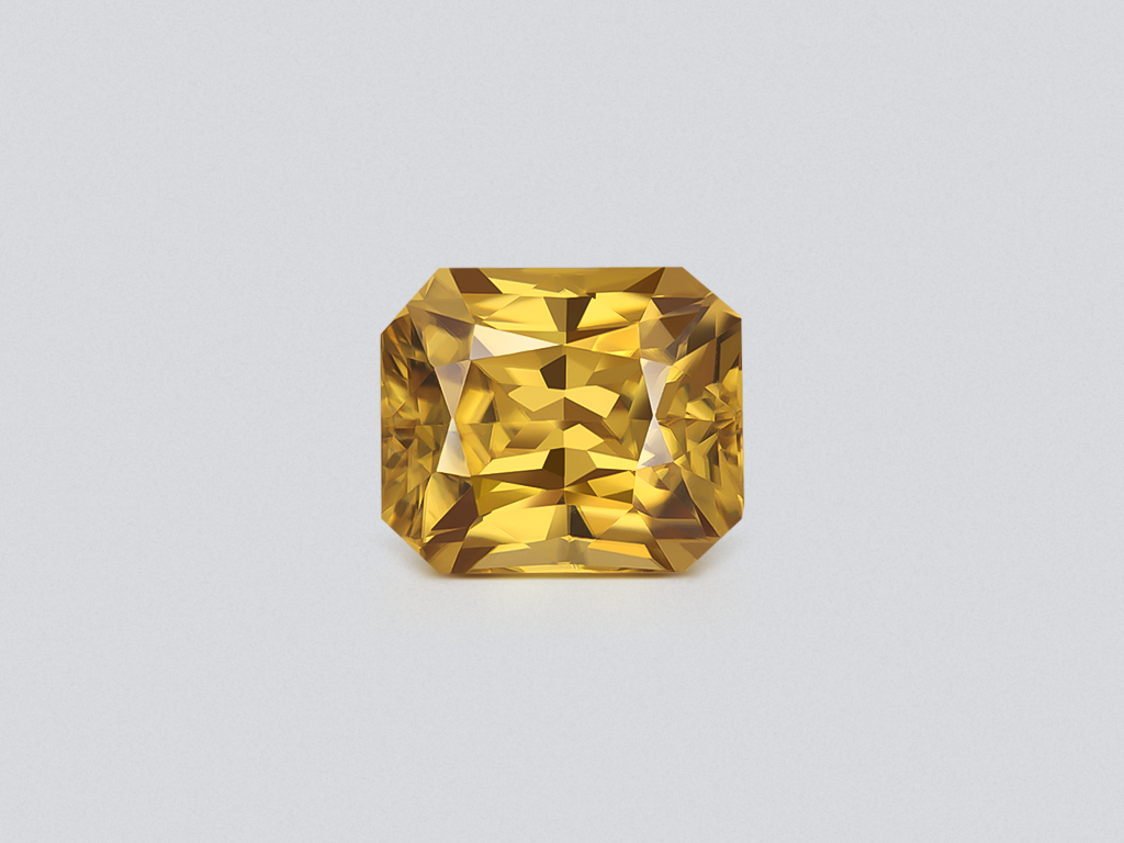 Yellow-brown zircon in radiant cut 12.24 carats, Sri Lanka Image №1