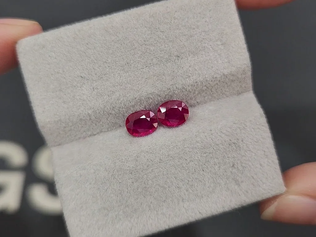 Pair of rubies oval cut 1.46 carats, Burma Image №4
