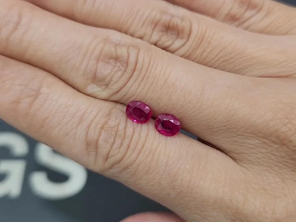 Pair of rubies oval cut 1.46 carats, Burma Image №2
