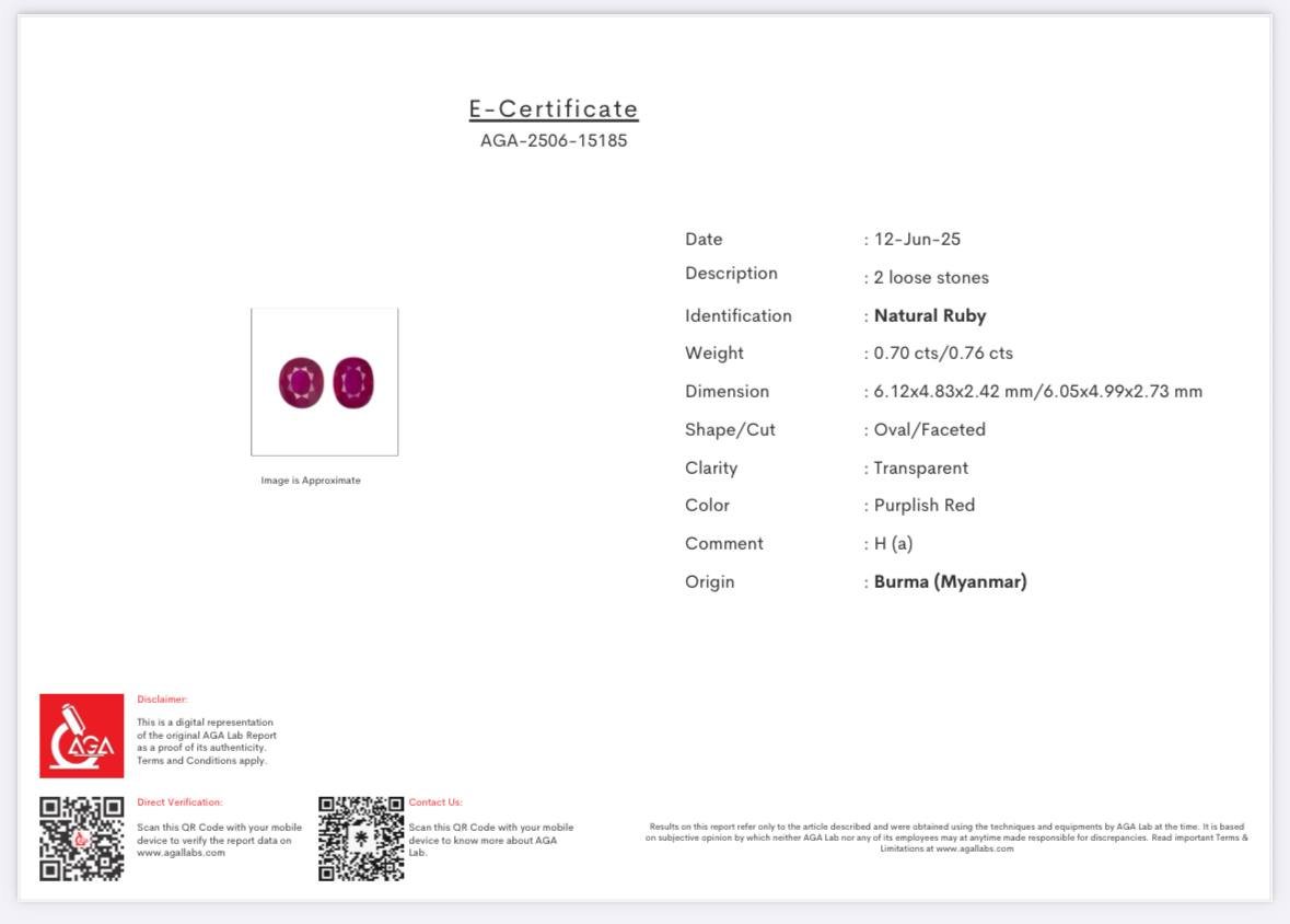 Pair of rubies oval cut 1.46 carats, Burma Image №5