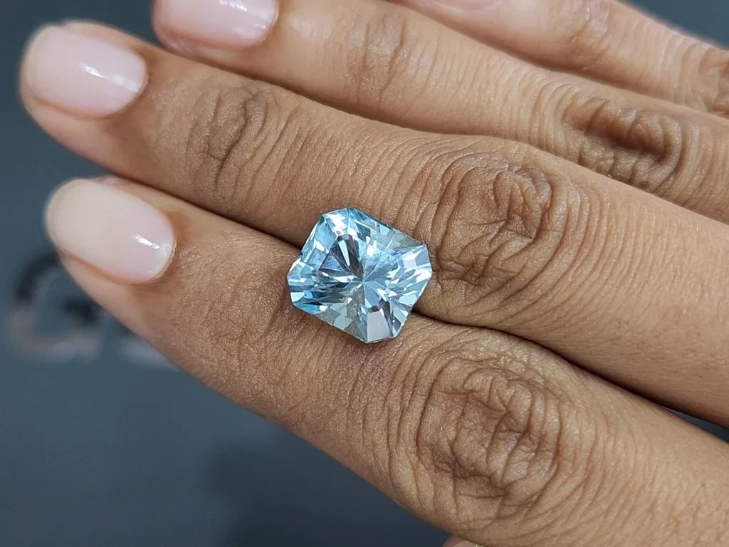 Blue apatite radiant cut 6.95 carats, Brazil Image №2
