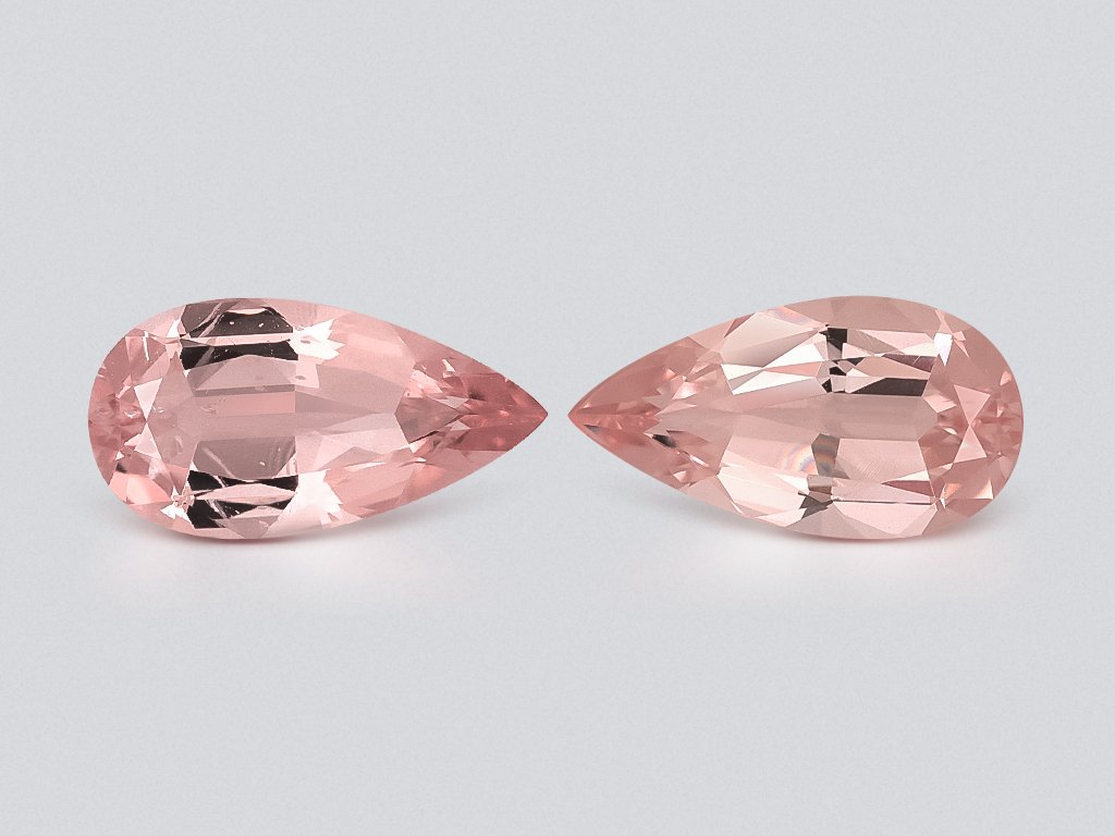 Pair of morganites pear cut 6.25 carats, Africa Image №1