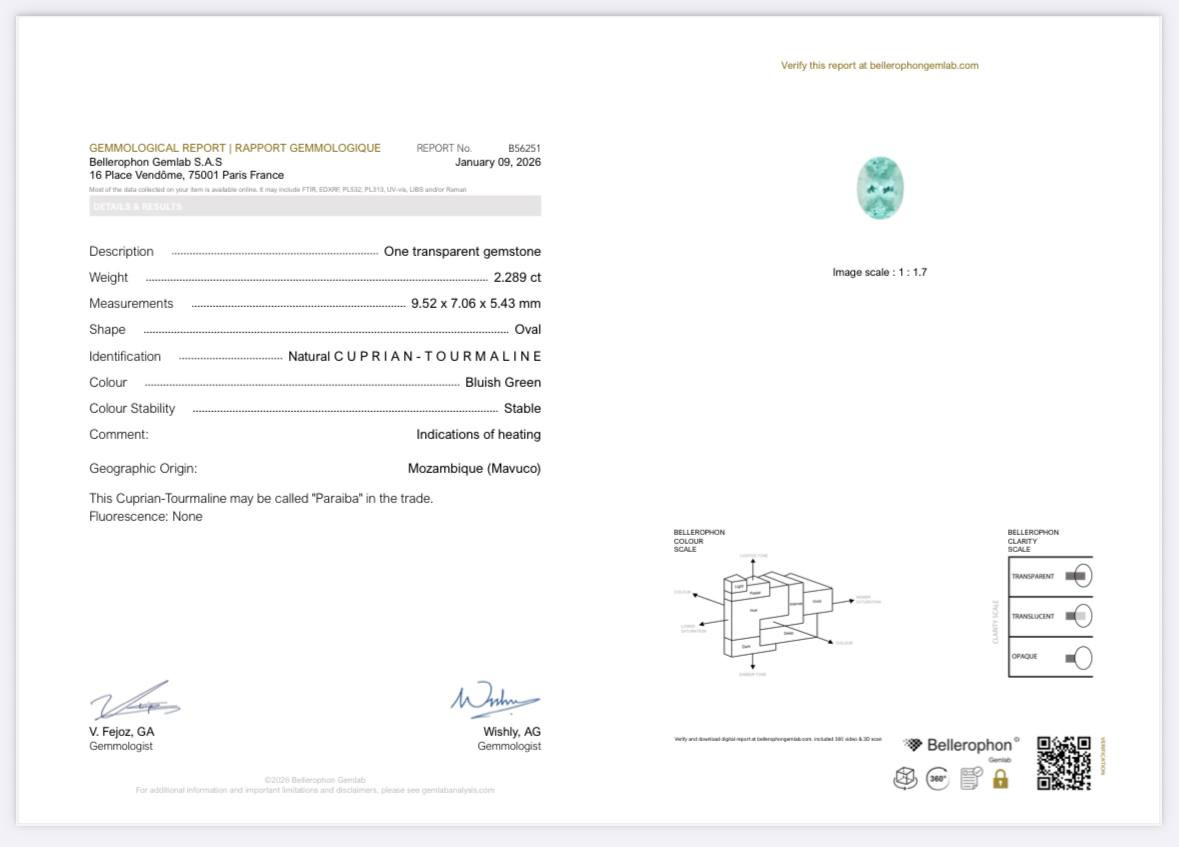 Paraiba Neon Green oval cut 2.28 carats, Mozambique Image №6