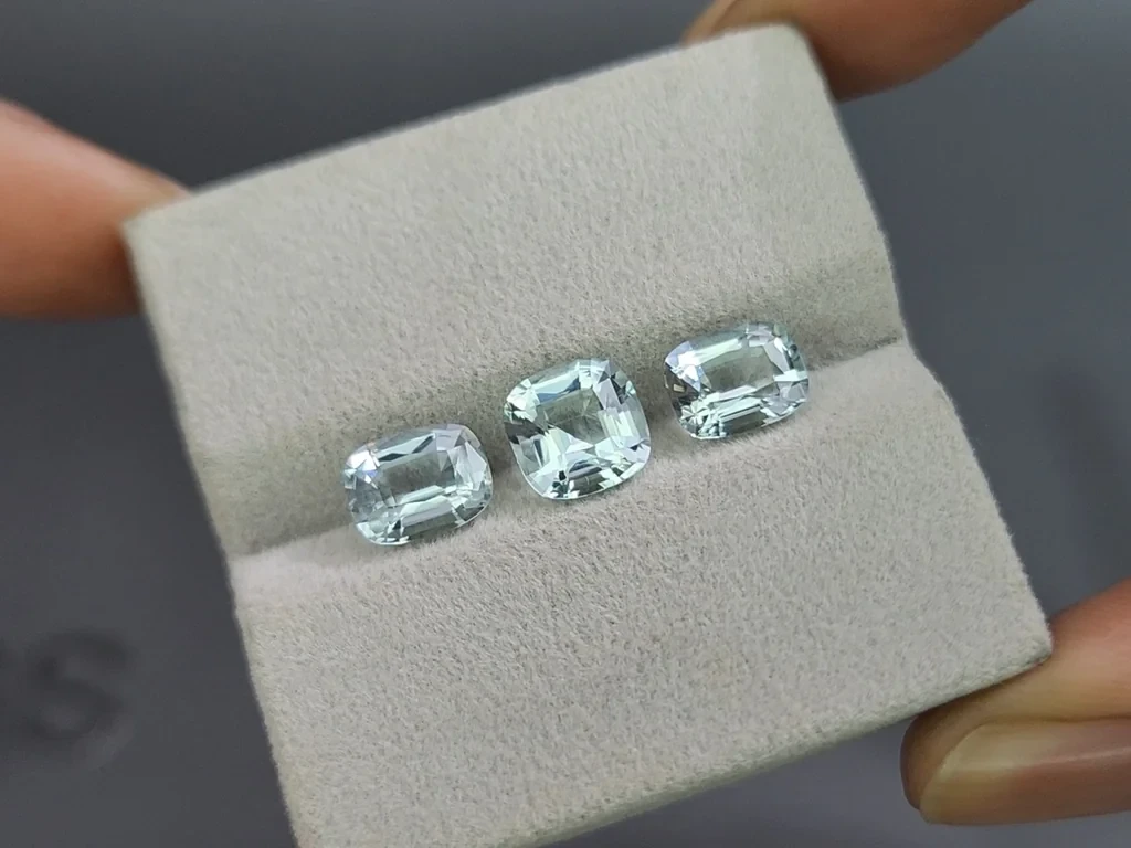 Set of aquamarines cushion cut 4.11 carats, Madagascar Image №5
