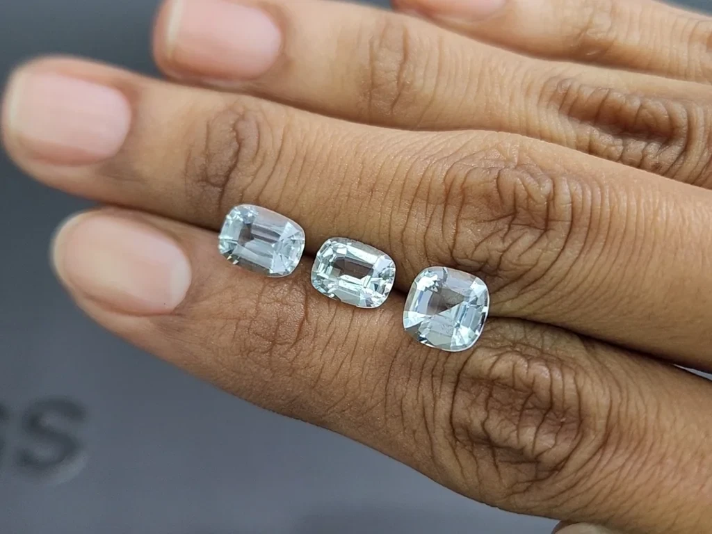 Set of aquamarines cushion cut 4.11 carats, Madagascar Image №2