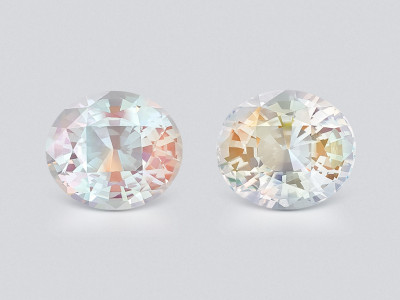 Pair of rainbow moonstone in oval cut 9.34 carats, Madagascar photo