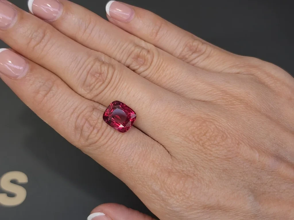 Red spinel cushion cut 5.14 carats, Tanzania Image №2