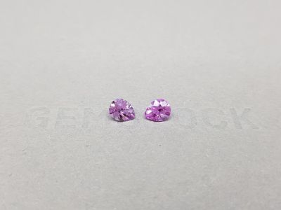 Pair of unheated pear cut purple sapphires 1.21 ct photo