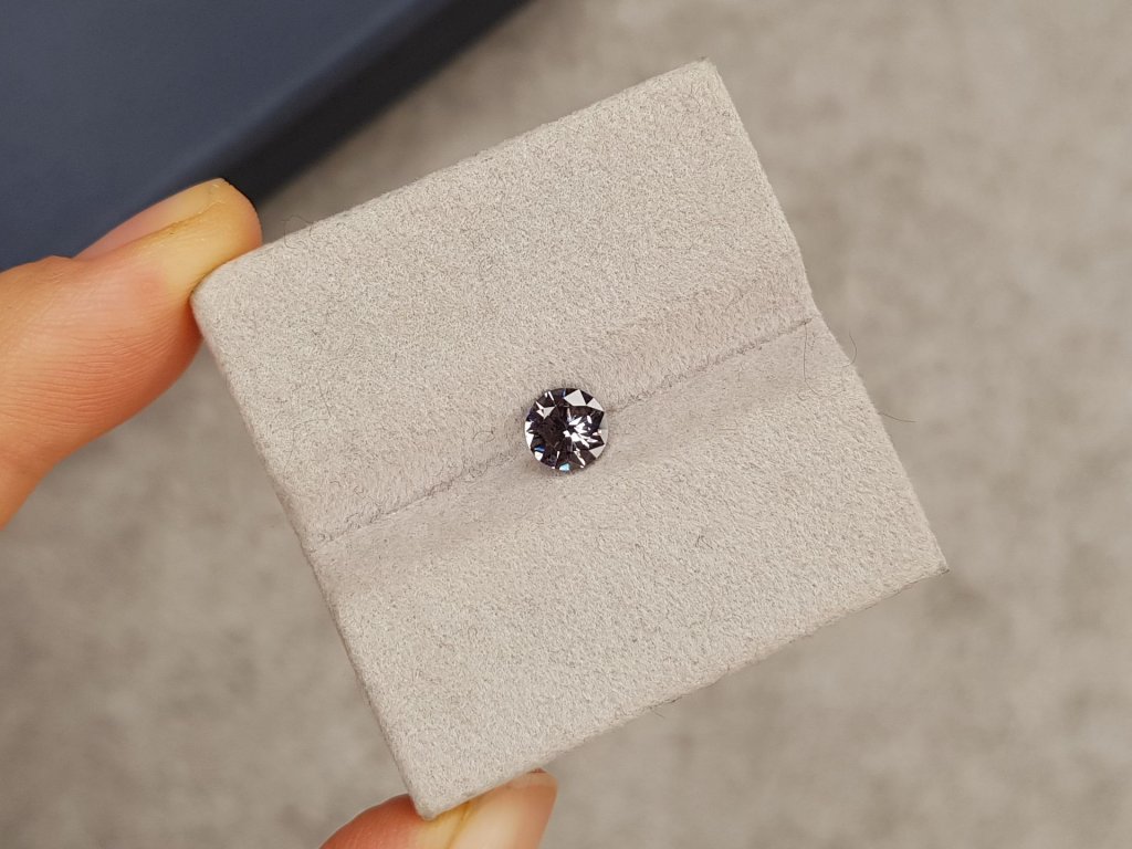 Purple-gray circle cut spinel 0.73 carats Image №3